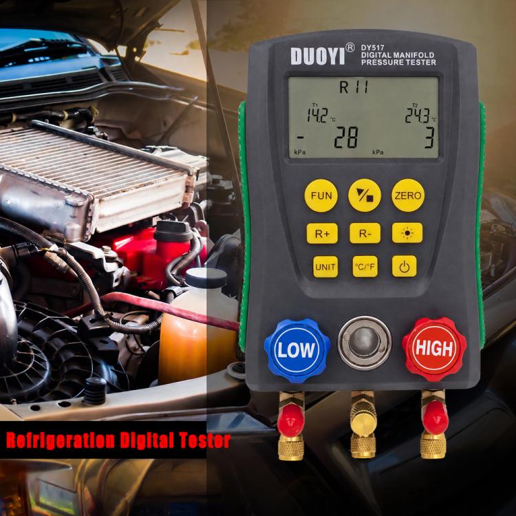 DUOYI DY517A Car Air Conditioning Diagnostic Instrument Temperature Monitor Fluoride Meter, DY517A