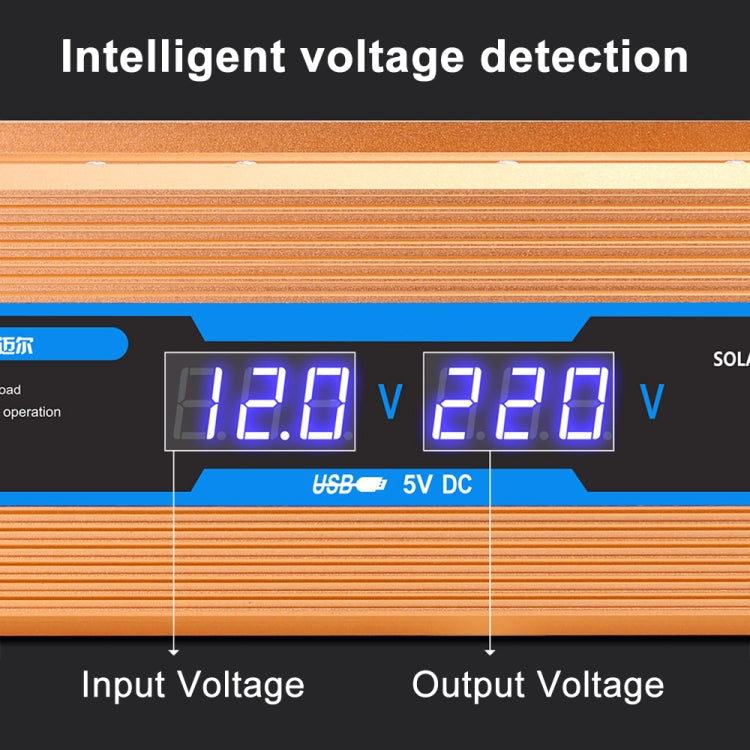 Carmaer 48V to 220V 2200W Car Multi-function Double Digital Display Inverter Household Power Converter, 48V to 220V 2200W