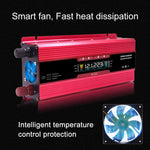 Carmaer US Plug 12V to 110V 500W Car LCD Display Inverter Household Power Converter, US Plug 12V to 110V 500W