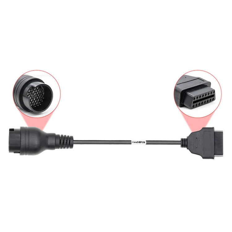 38Pin to 16Pin Truck OBD2 Conversion Cable OBDII Diagnostic Adapter Cable for Iveco, 38Pin to 16Pin for Iveco
