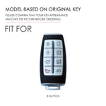 Hallmo Car Cowhide Leather Key Protective Cover Key Case for Hyundai Rohens Genesis 8-button, For Rohens Genesis