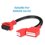 16 + 32 Pin External Thread to OBD2 Extension Cable for Nissan Sylphy, For Nissan Sylphy