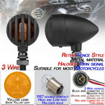 2 PCS PE-ZJ502 Motorcycle Metal Fence Turn Signal Light