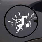 Female Pull Fuel Tank Pointer To Full Hellaflush Reflective Vinyl Car Sticker, Female (Black), Female (Colour)
