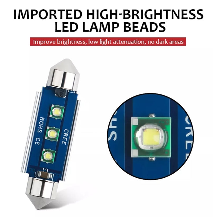 2pcs 31mm IC12V /  2.76W / 0.23A / 300LM 3LEDs SMD Car Reading Lamp Dome Light, 31mm