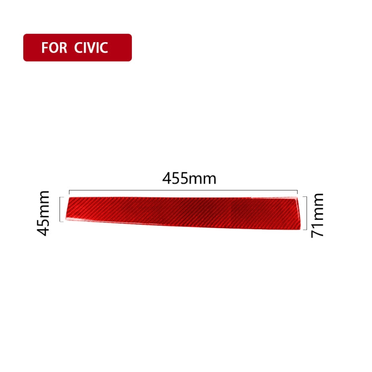 Car Carbon Fiber Central Control Decorative Sticker for Honda Tenth Generation Civic 2016-2019, Right Drive, Central Control Right Drive
