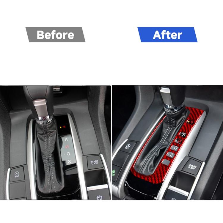 Car Carbon Fiber Gear Button Frame Decorative Sticker for Honda Tenth Generation Civic 2016-2019, Right Drive, Gear Button Right Drive