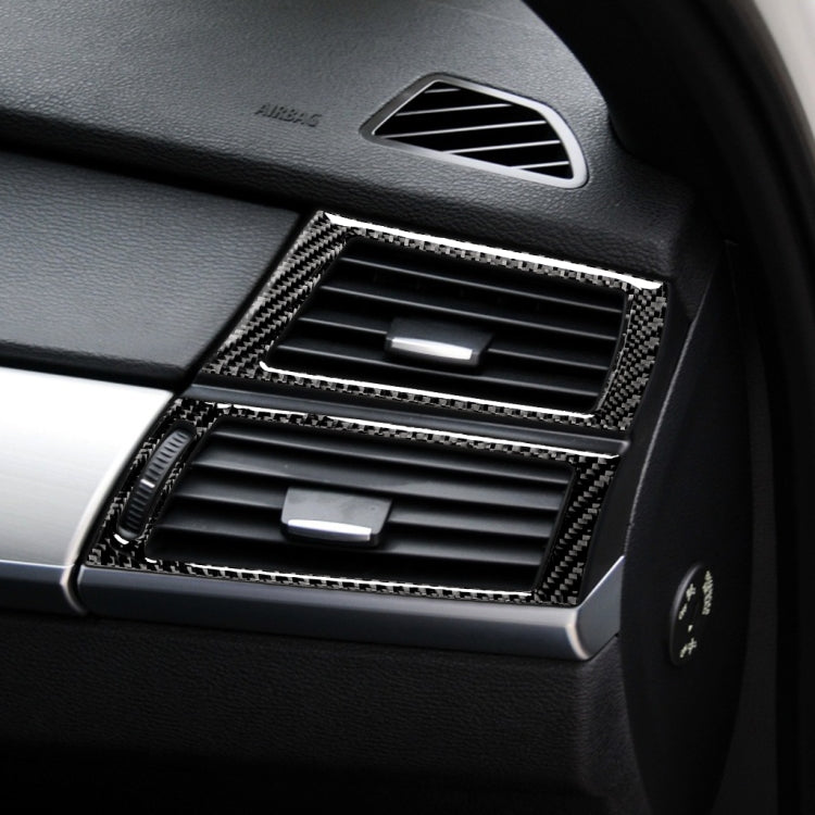 4 in 1 Car Carbon Fiber Side Air Outlet Decorative Sticker for BMW 2008-2013 X5 E70 / X6 E71, Left and Right Drive Universal, Side Air Outlet