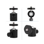 Mini 360 Degree Rotation Panoramic Metal Ball Head for DSLR & Digital Cameras, Black, Blue, Red