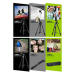 YUNTENG VCT-5208RM Aluminum Magnesium Alloy Leg Tripod Mount with Bluetooth Remote Control & Tripod Head & Phone Clamp for SLR Camera & Smartphones, Height: 125cm, VCT-5208