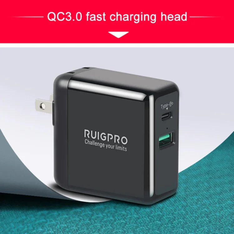 RUIGPRO USB Triple Batteries Housing Charger Box with LED Indicator Light for DJI OSMO Action 1, Charger Box