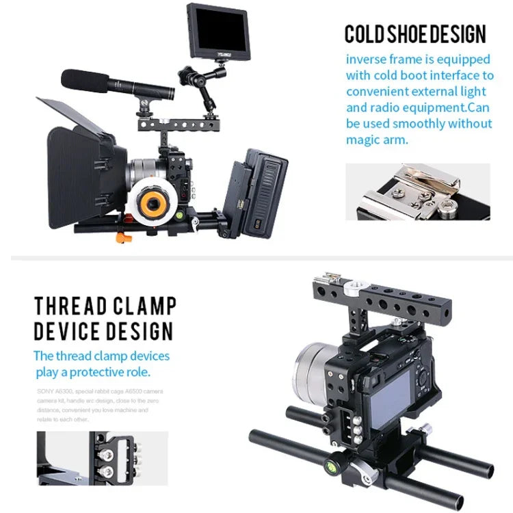 YELANGU C6 Camera Video Cage Stabilizer for Sony A6000 / A6300 / A6500 / A6400, Stabilizer