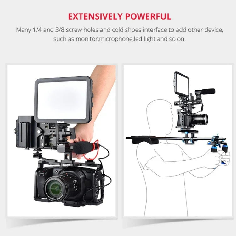YELANGU C9-A YLG0911A Handle Video Camera Cage Stabilizer for DJI BMPCC 4K, C9-A