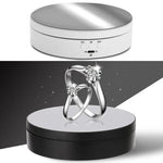 13.8cm Mirror Style USB Charging Smart 360 Degree Rotating Turntable Display Stand Video Shooting Props Turntable for Photography, Load 3kg, 13.8cm Mirror/Powered by USB(W)