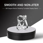13.8cm Mirror Style USB Charging Smart 360 Degree Rotating Turntable Display Stand Video Shooting Props Turntable for Photography, Load 3kg, 13.8cm Mirror/Powered by USB(W)