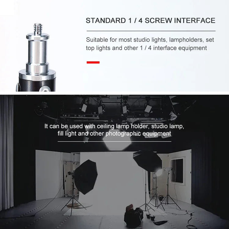 TRIOPO Oubao 1.9m Portable Studio Light Metal Tripod, 1.9m Height