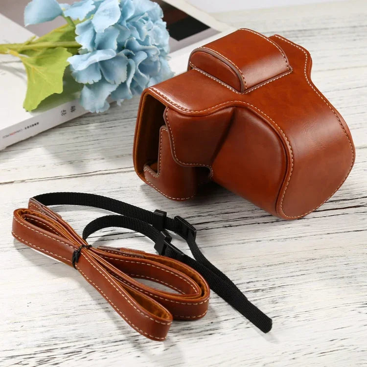 PU Leather Camera Full Body Case Bag with Strap for FUJIFILM X-T200 (15-45mm Lens), For FUJI  X-T200