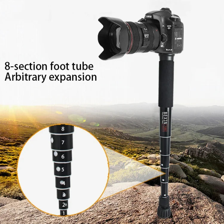 BEXIN P308D Portable Travel Outdoor DSLR Camera Aluminum Alloy Monopod Holder, P308D