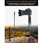BEXIN P308B Portable Travel Outdoor DSLR Camera Aluminum Alloy Monopod Holder, P308B