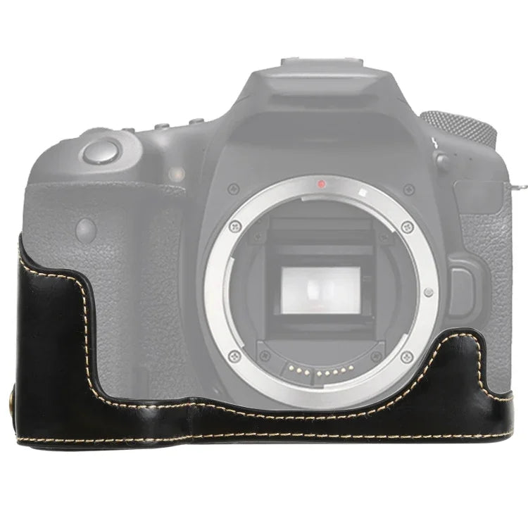 1/4 inch Thread PU Leather Camera Half Case Base for Canon EOS 90D, For Canon EOS 90D