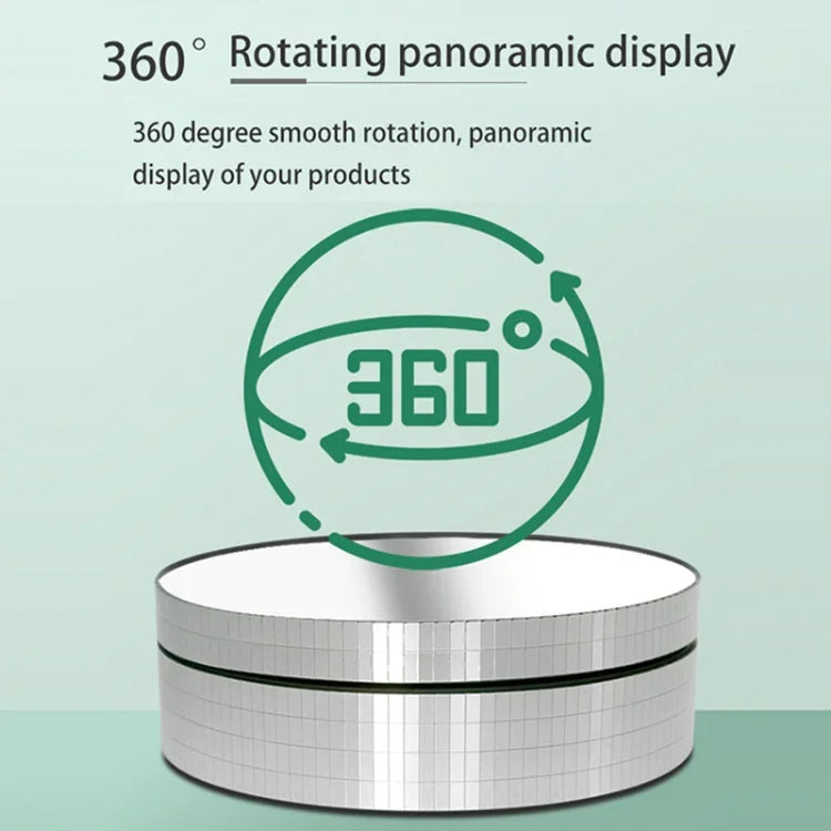 12cm 360 Degree Rotating Turntable Matte Electric Display Stand Video Shooting Props Turntable, Load: 3kg, 12cm Matte Black, 12cm Matte White