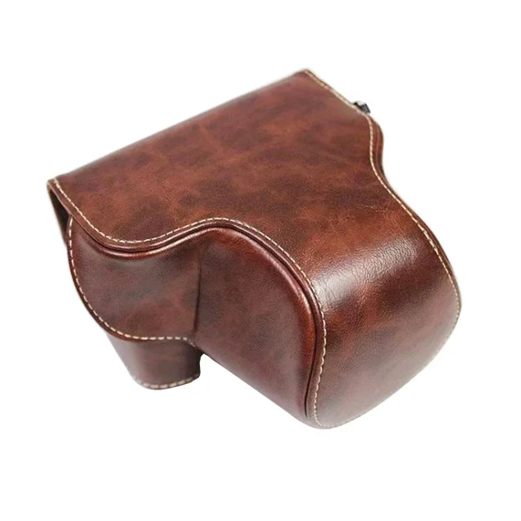 Full Body Camera PU Leather Case Bag for Sony LCE-7C / Alpha 7C / A7C 28-60mm / 40.5mm Lens, For Sony A7C