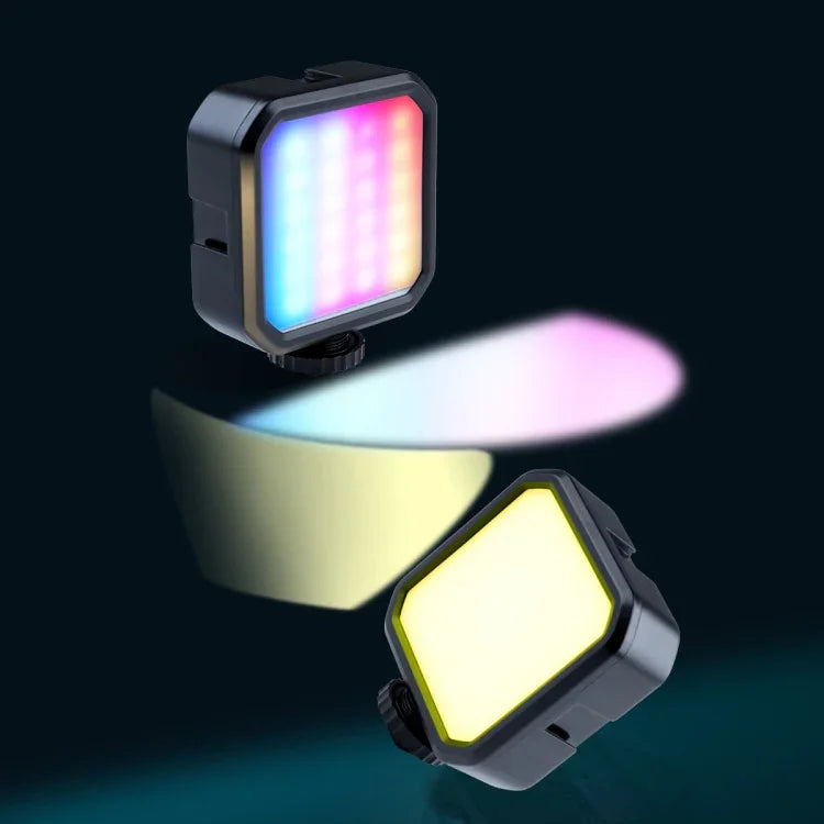 MJ88 Pocket 3000-7000K+RGB Full Color Beauty Fill Light Handheld Camera Photography Streamer LED Light with Remote Control, MJ88