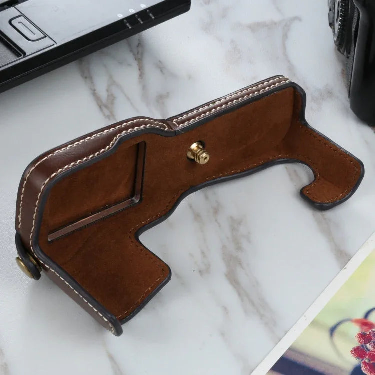1/4 inch Thread PU Leather Camera Half Case Base for FUJIFILM X-T3/X-T2, For FUJIFILM X-T3