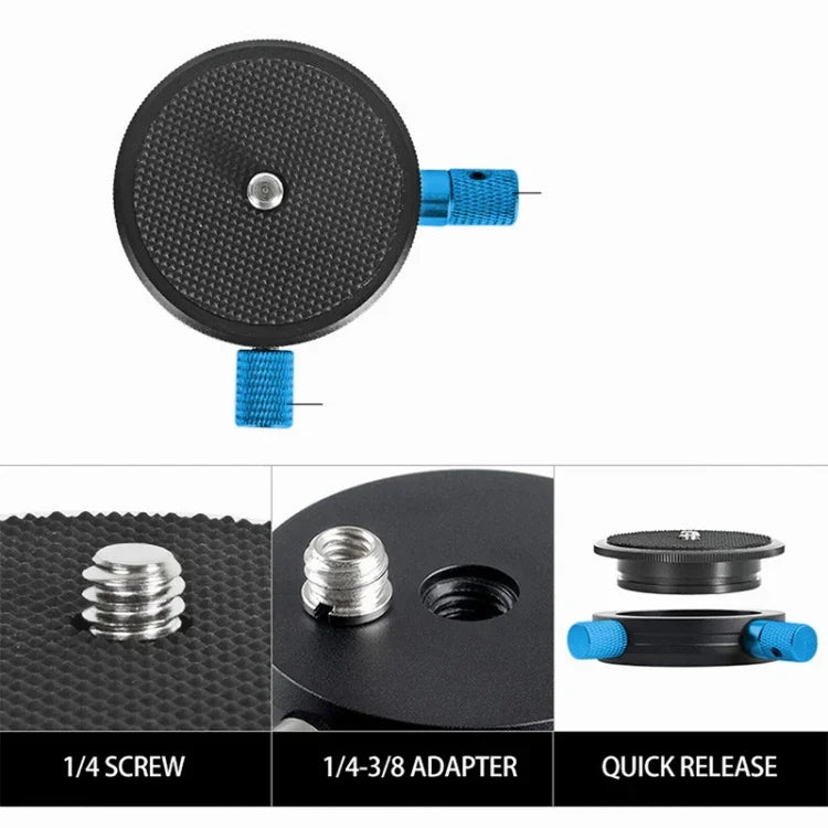 BEXIN QR-02 360 Degree Rotation Quick Release Head Camera Tripod Base Plate, QR-02 360