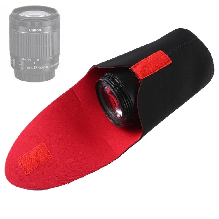 SLR Camera Lens Package Thickening Shockproof Neoprene Lens Storage Bag Sticky Deduction, Diameter: 80mm, Height: 130mm, Diameter: 80mm, Height: 130mm
