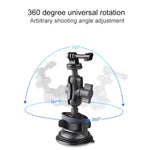 Single Suction Cup Mount Holder with Tripod Adapter & Steel Tether & Safety Buckle, Single Suction Cup