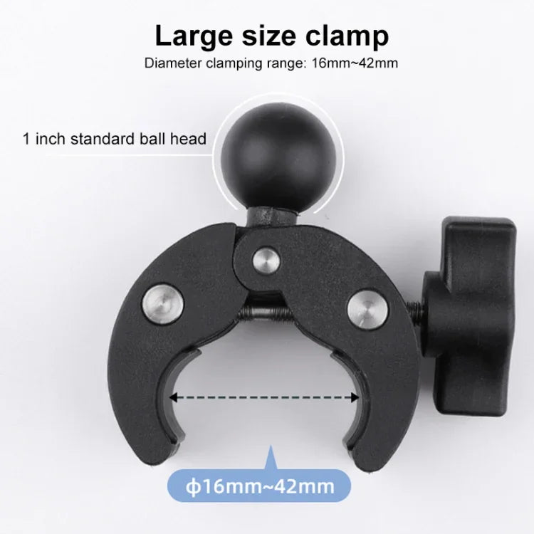 Extended Version 360 Rotation Adjustable Action Camera Bike Motorcycle Handlebar Holder with Phone Clamp, Extended Version with Phone Clamp