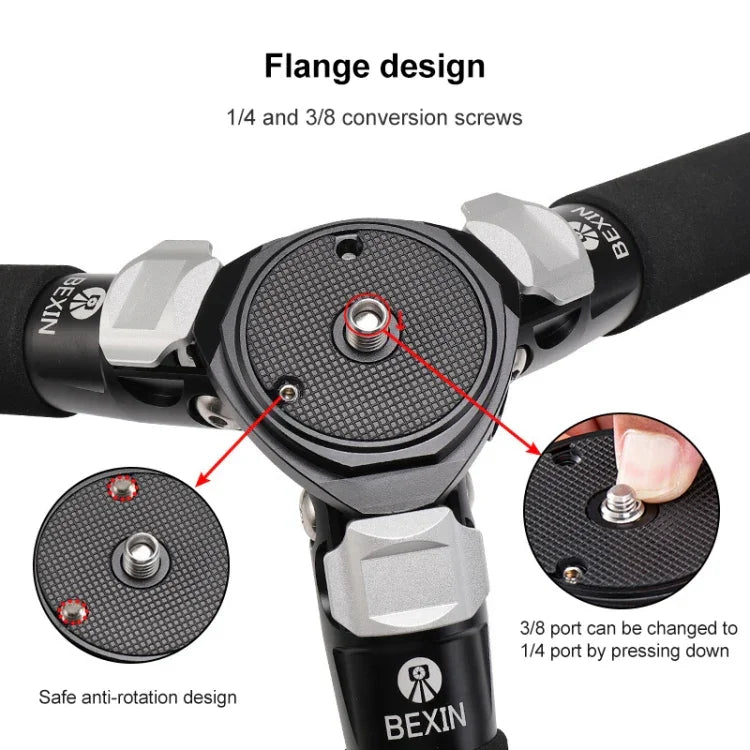 BEXIN RC334 Portable Collapsible Carbon Fiber Camera Tripod, RC334