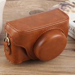 For Sony ZV-1F Vlog Camera Full Body Leather Camera Case Bag with Strap, For Sony ZV-1F