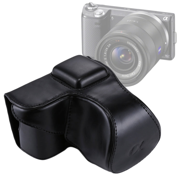 Full Body Camera PU Leather Case Bag with Strap for Sony NEX 5N / 5R / 5T (16-50mm / 18-55mm Lens), For Sony NEX 5N