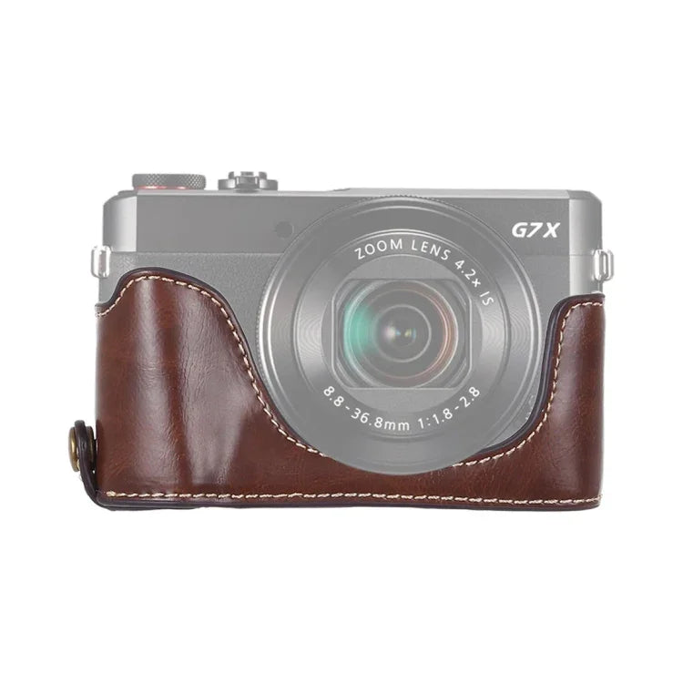 1/4 inch Thread PU Leather Camera Half Case Base for Canon G7 X Mark II, For Canon G7X2