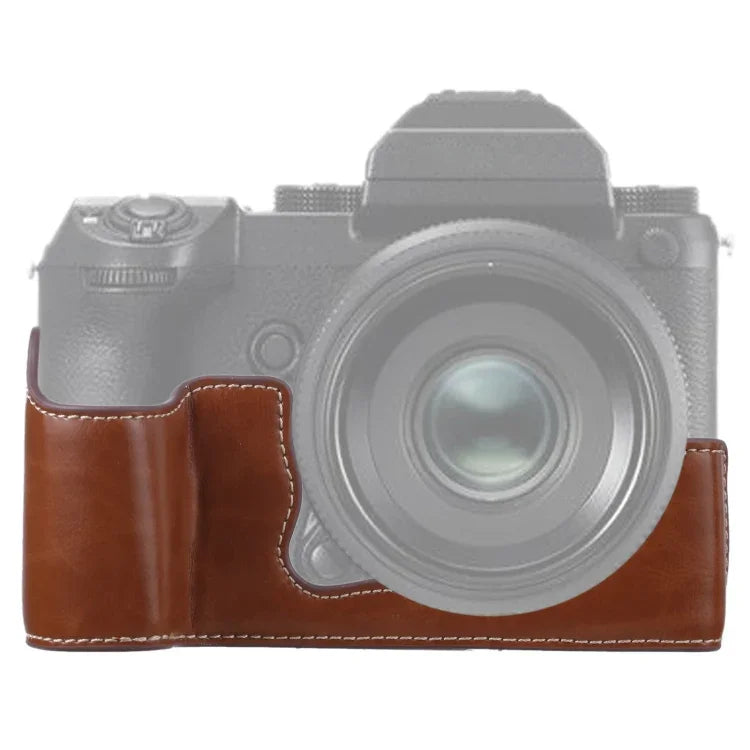 1/4 inch Thread PU Leather Camera Half Case Base for FUJIFILM GFX 50S, For FUJIFILM GFX 50S