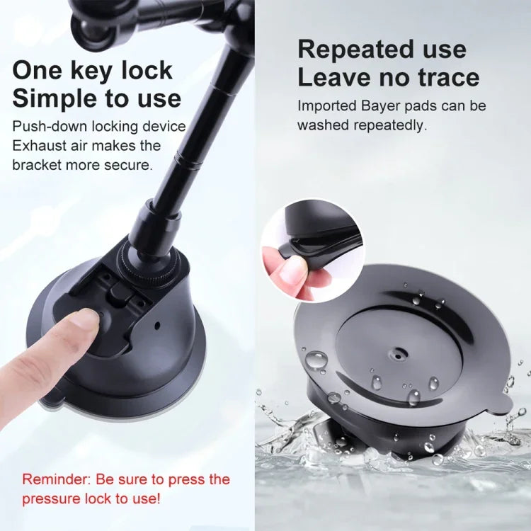 Single Suction Cup Articulating Friction Magic Arm Phone Clamp Mount, Single Suction Cup Magic Arm