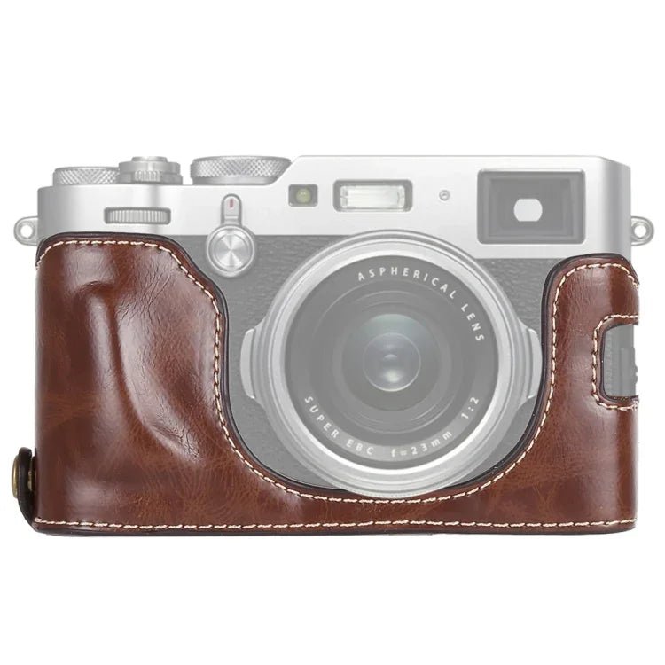 1/4 inch Thread PU Leather Camera Half Case Base for FUJIFILM X100F, For FUJIFILM X100F
