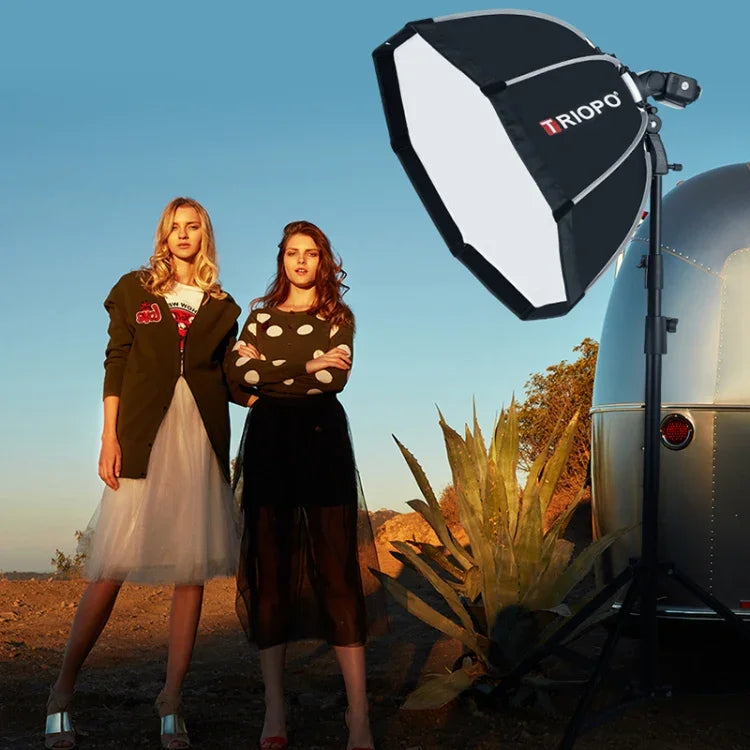 TRIOPO KS55 55cm Speedlite Flash Octagon Parabolic Softbox Diffuser with Bracket Mount Handle, KS55