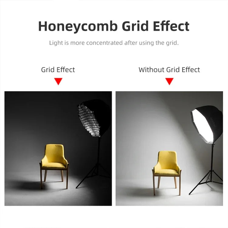TRIOPO S120 Diameter 120cm Honeycomb Grid Octagon Softbox Reflector Diffuser for Studio Speedlite Flash Softbox, Diameter 120cm