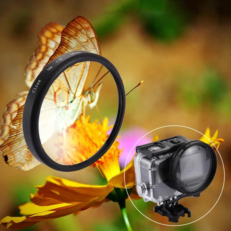 58mm 2 in 1 10X Close-Up Lens Filter for GoPro HERO7 Black/6 /5, 58mm Close-Up Lens