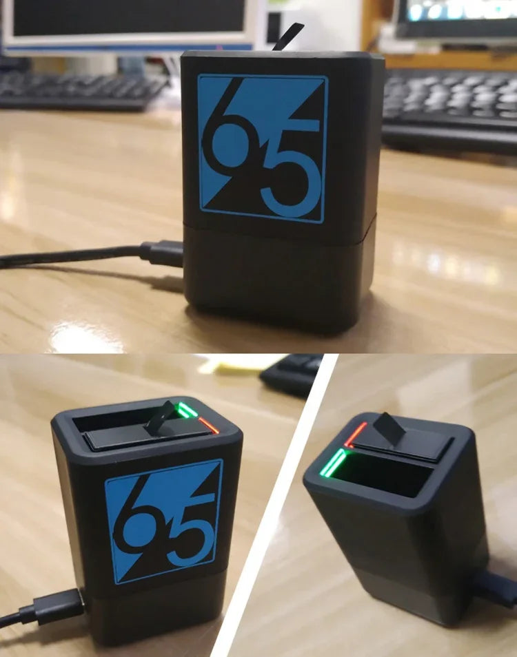 Dual Batteries Charger with USB-C / Type-C Cable for GoPro HERO6 /5, Charger with TYPE-C Cable
