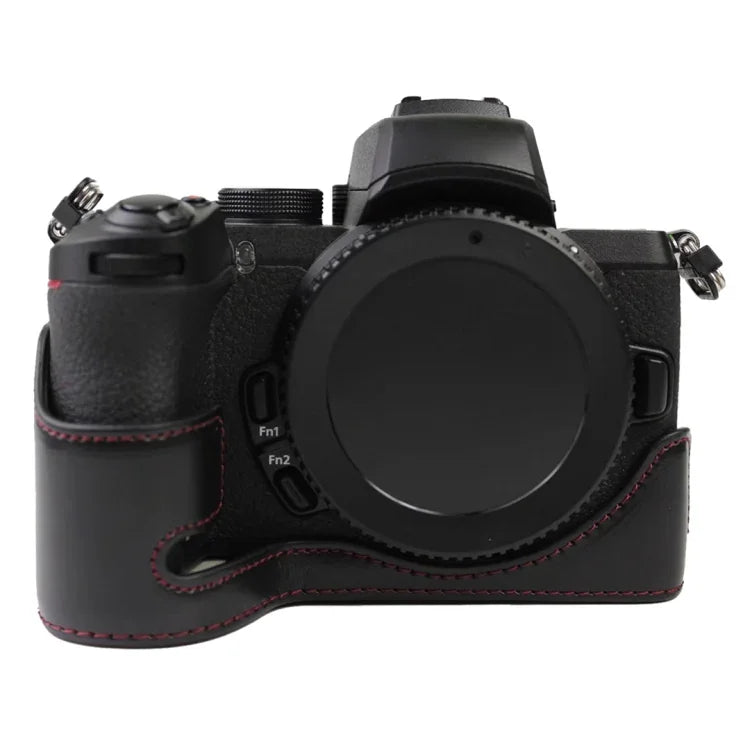 1/4 inch Thread PU Leather Camera Half Case Base for Nikon Z50, For Nikon Z50