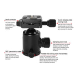 TRIOPO T226 Adjustable Portable  Aluminum Alloy Tripod with D-0 Ball Head for SLR Camera, T226