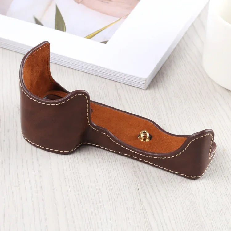 1/4 inch Thread PU Leather Camera Half Case Base for Sony A6400 / ILCE-A6400, For Sony A6400
