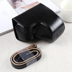 Full Body Camera PU Leather Case Bag with Strap for Sony A6400 / ILCE-A6400, For Sony A6400