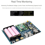 Waveshare PoE UPS Base Board for Raspberry Pi CM4, Gigabit Ethernet, Dual HDMI, Quad USB2.0, PoE UPS Base Board