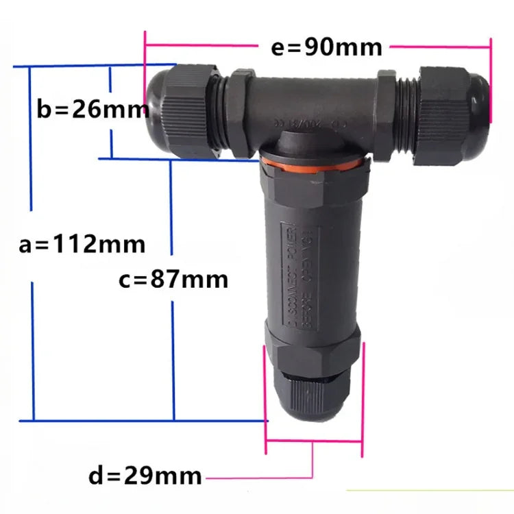 XY25 IP68 Waterproof 3 Pin T-type Cable Connector, XY25(T3)
