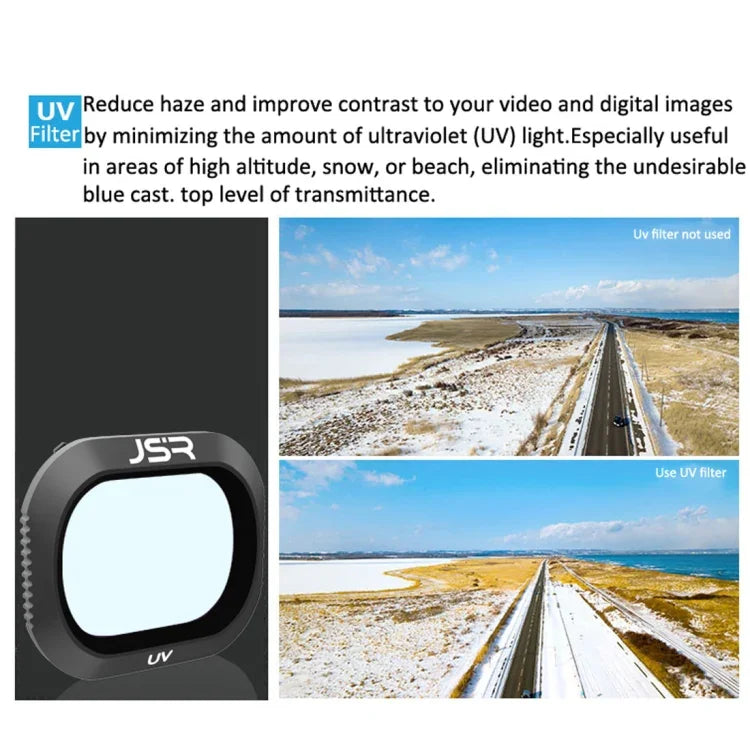 JSR Drone 5 in 1 UV+CPL+ND4+ND8+ND16 Lens Filter for DJI MAVIC 2 Pro, UV+CPL+ND4+ND8+ND16